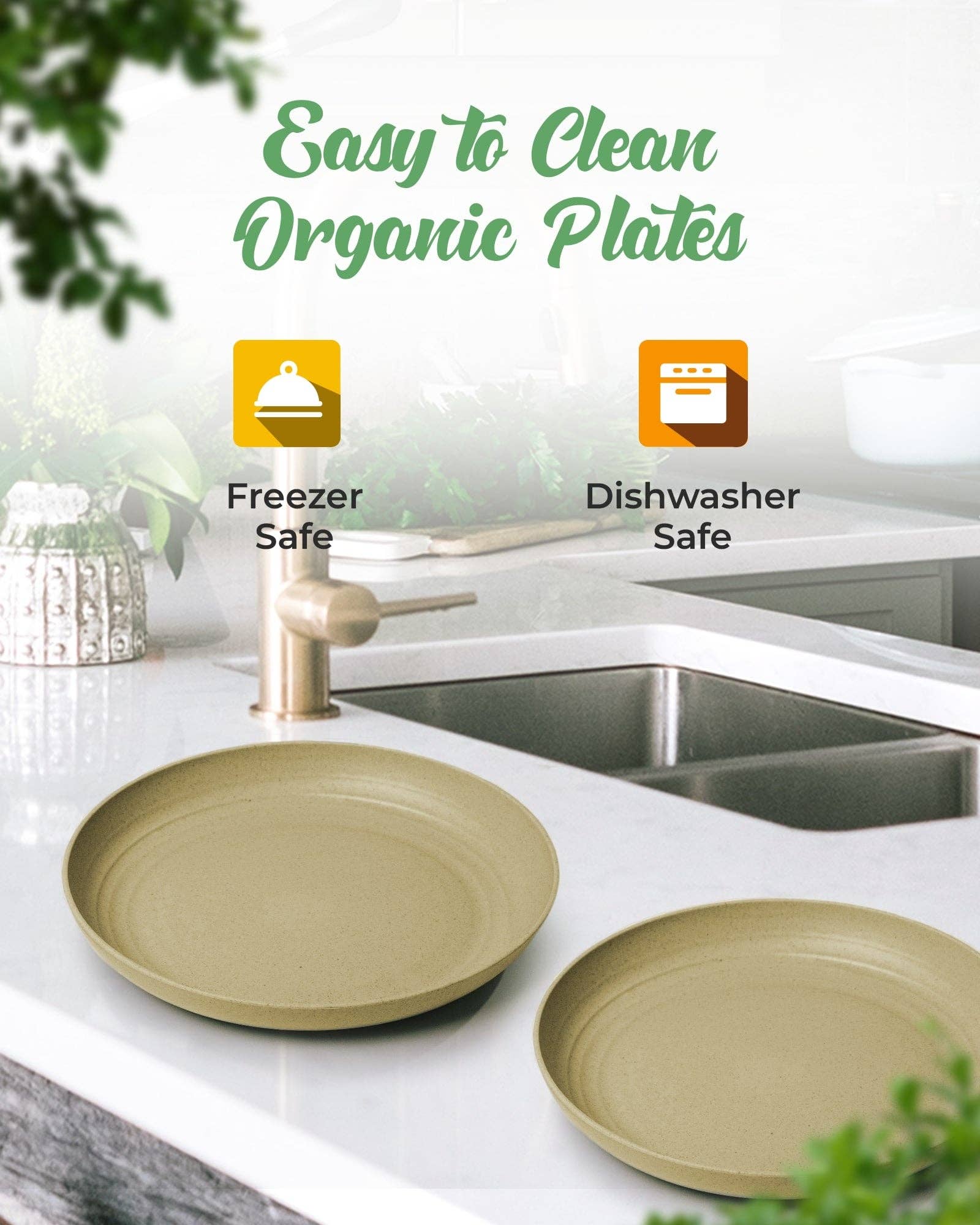 Greendish - Wholesale Dinner Plate - Eco-Friendly Wheat Straw Plates Sets - Reusable & Durable 9