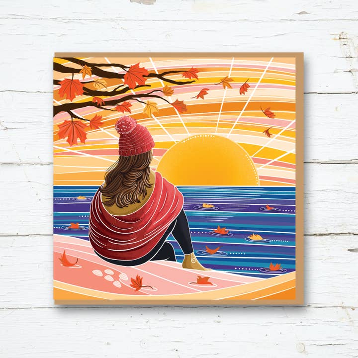 Autumn Sunshine Greetings Card for wholesale by Cornwall Studios