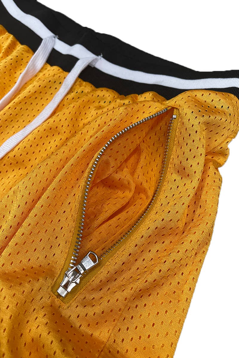 WEIV - Wholesale Athletic Shorts - Men's - Mesh Solid Striped Waist Basketball Shorts2