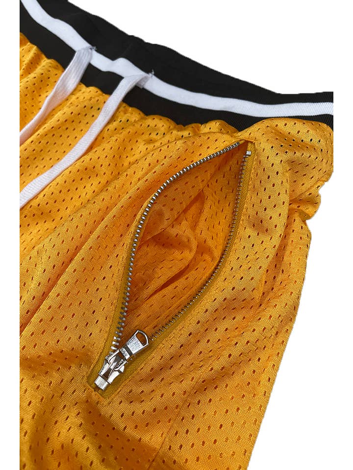 WEIV - Wholesale Athletic Shorts - Men's - Mesh Solid Striped Waist Basketball Shorts2