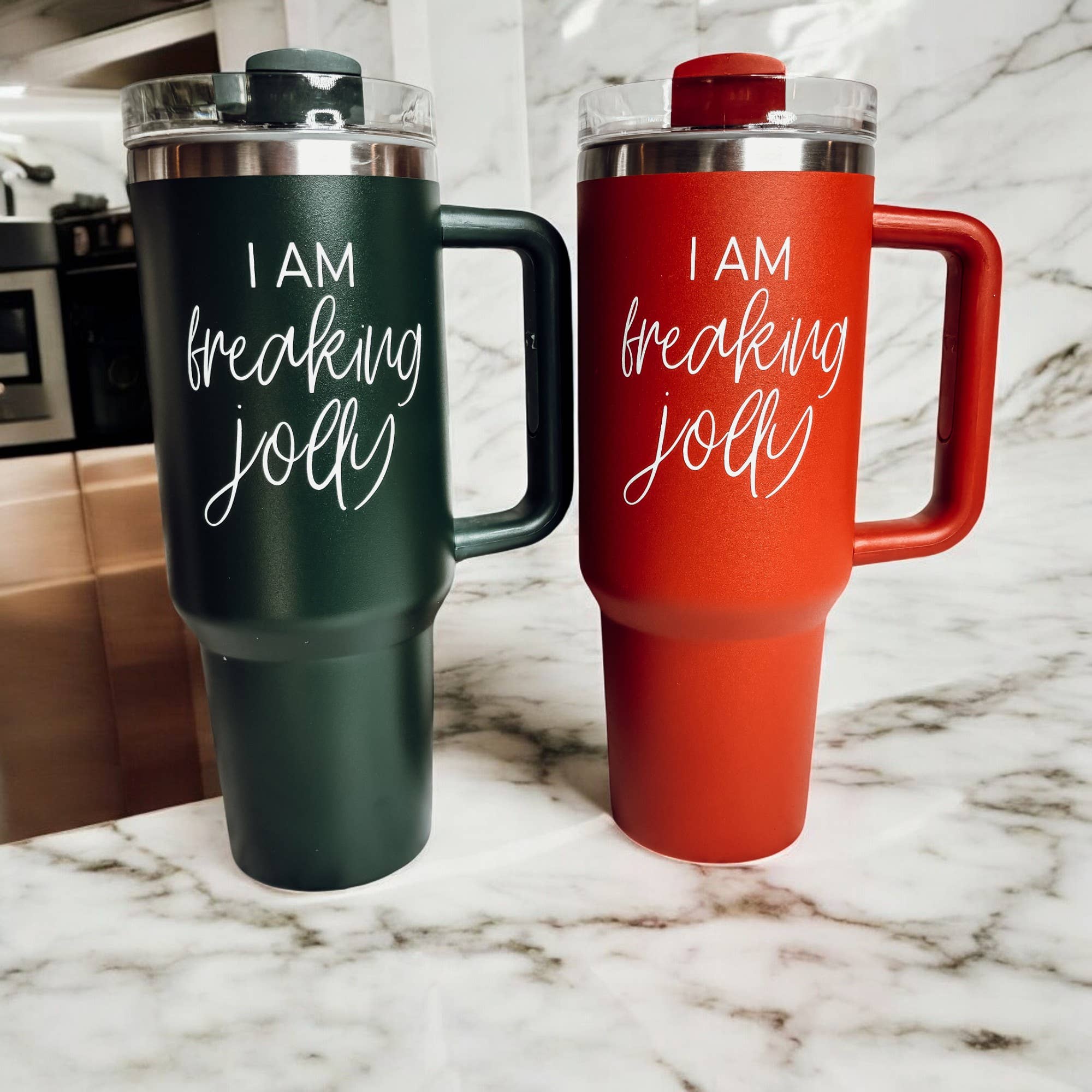 Gia Roma - Wholesale Insulated Mug/Tumbler - Funny Christmas Coffee Mugs, Red Holiday Tumblers With Straw14