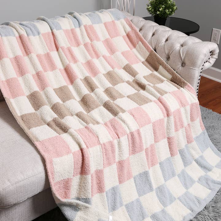 Fashion City - Wholesale Throw Blanket - Multicolor Checkered Reversible Throw Blanket8
