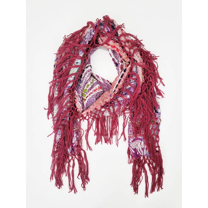 Raj Trading & Imports (USA) Inc. - Wholesale Scarf – Women's - Jody Thick Stitch Marquise Diamond Shape Scarf Shawl