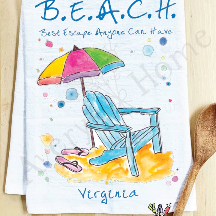 Avery's Home - Wholesale Tea Towel - Beach Vacation Souvenir Customizable Tea Towel17