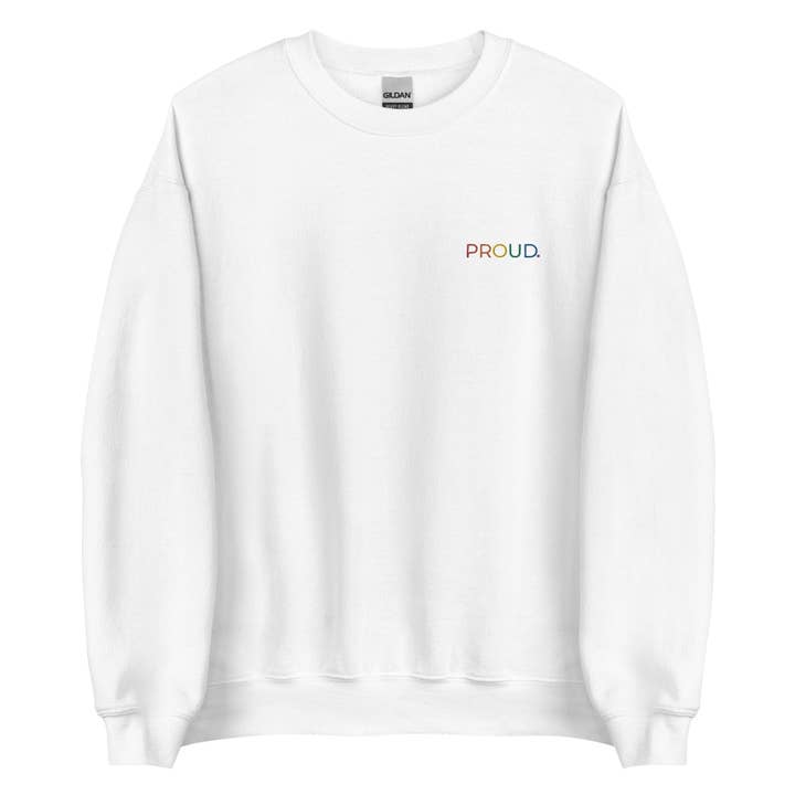 Proud Embroidered Unisex Sweatshirt for wholesale by Gay Pride Apparel