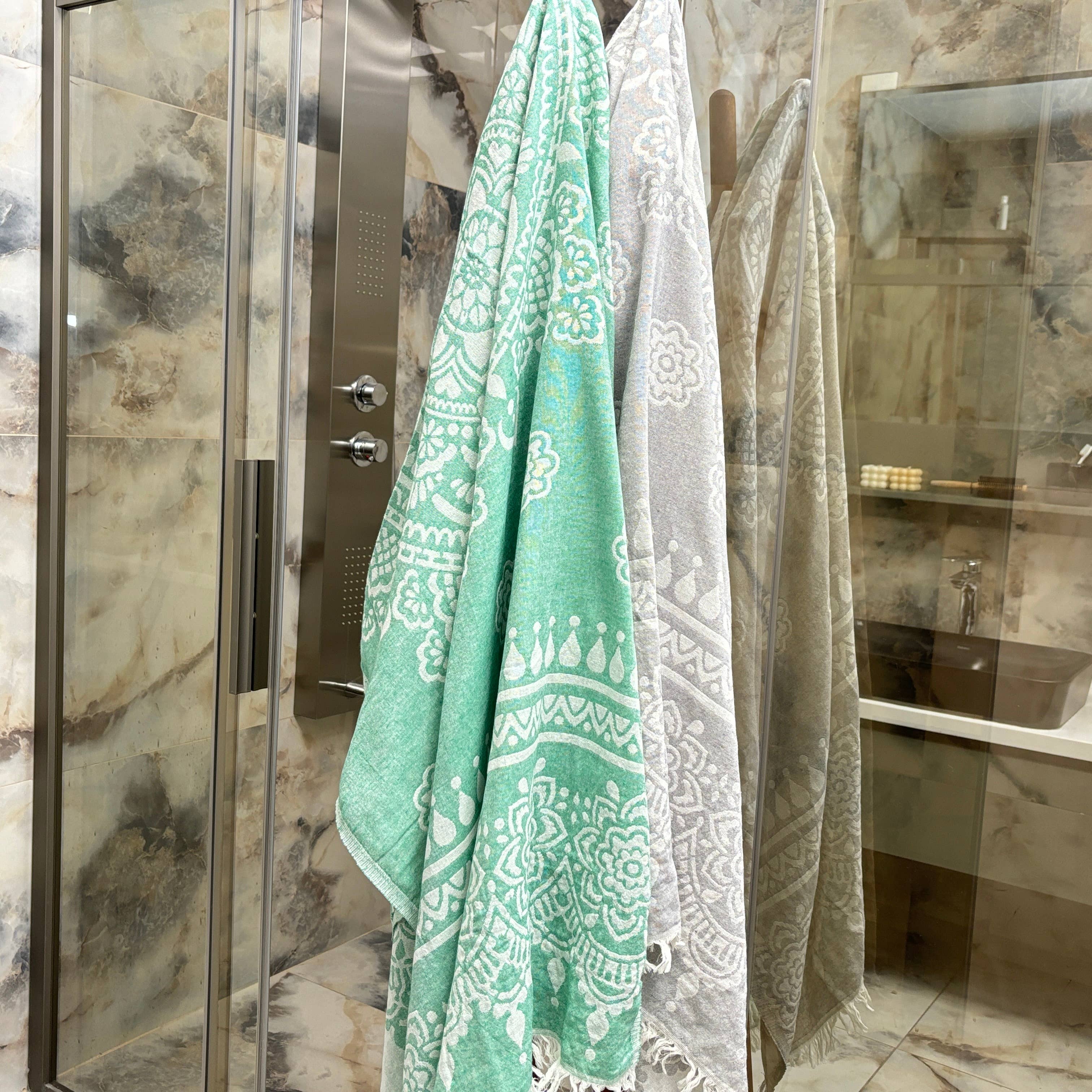 The Loom Wholesale - Wholesale Beach Towel - Floral Motif Turkish Cotton Hammam Towels14