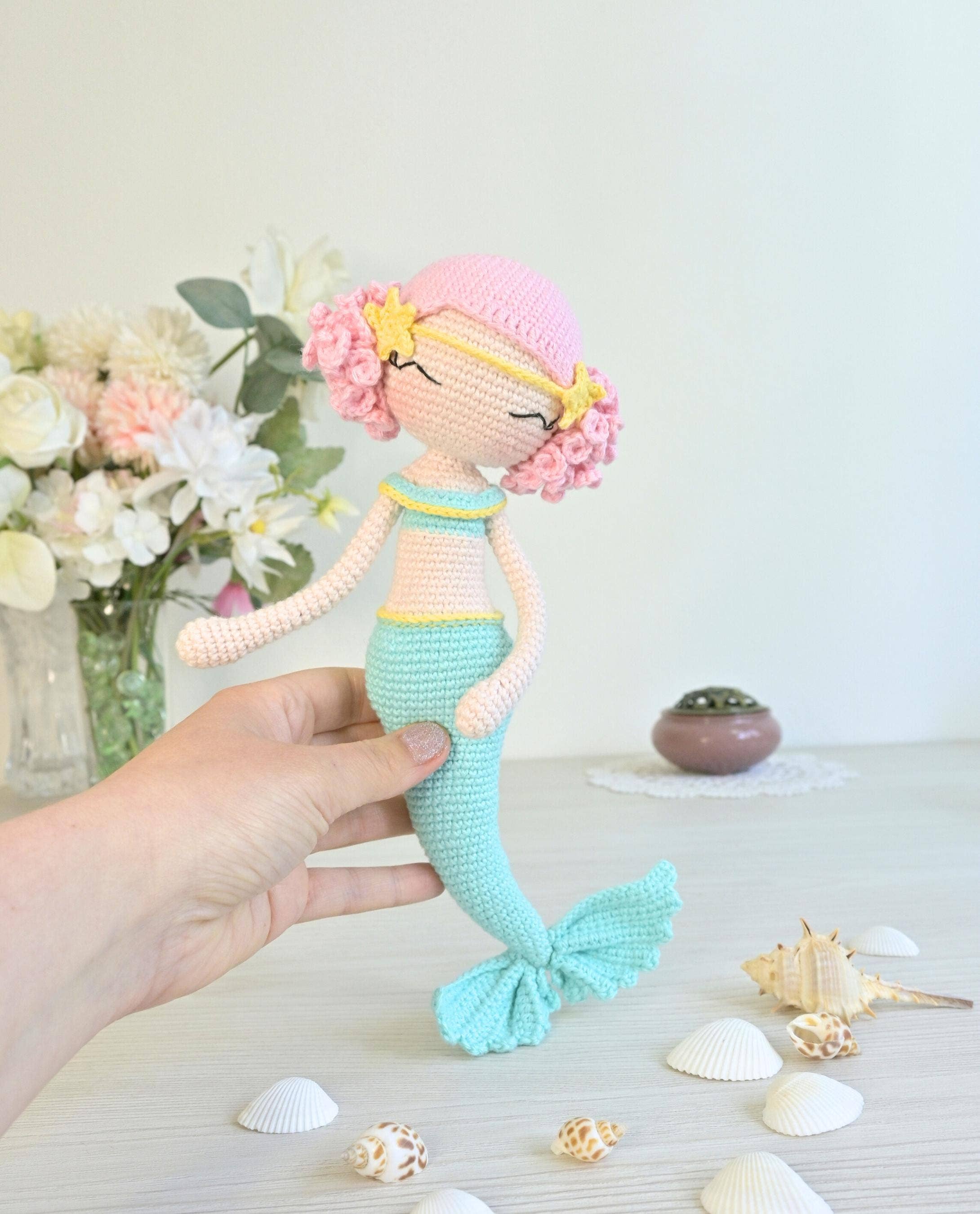TOMOPOD LLC - Wholesale Christmas decoration - Mermaid Doll Crochet, Handmade Mermaid Decor, Cute Gift