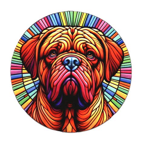 Dogue de Bordeaux Stained Glass Effect Coaster for wholesale by Dogcrafts