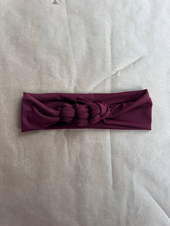 Échantillon - Bandeau 3 nœuds en Cotna rouge betterave for wholesale by Gibou