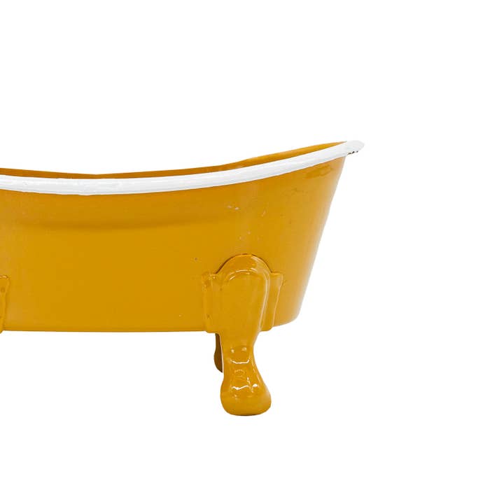 Foreside Home & Garden - Wholesale Bath Soap Dish - Mustard Enamel Bathtub Metal Soap Dish
