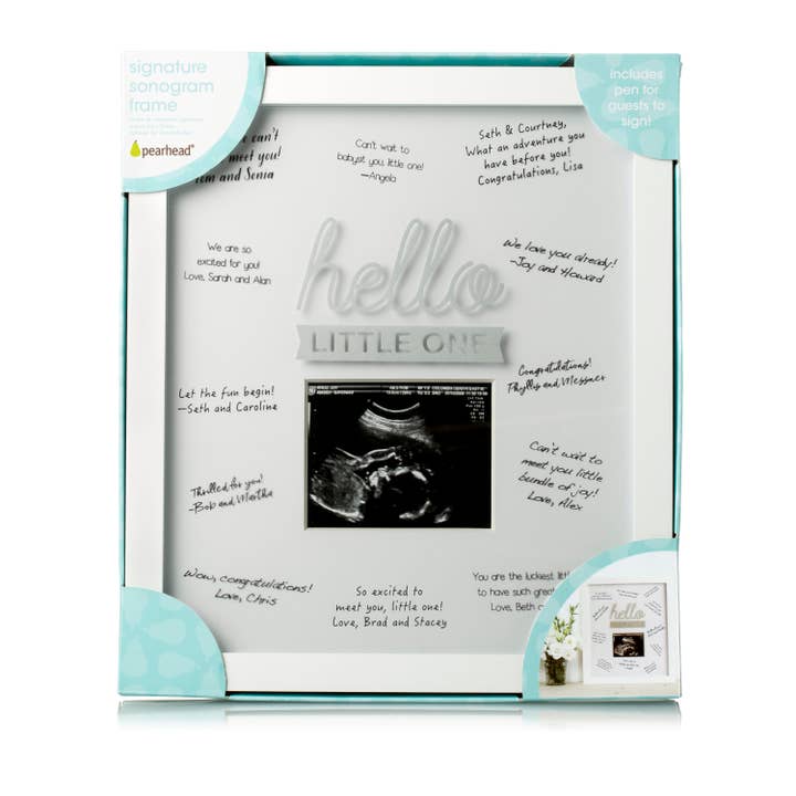 Pearhead - Wholesale Picture Frame - Kids & Baby - Hello Little One Sonogram Guest Book Signature Frame, White