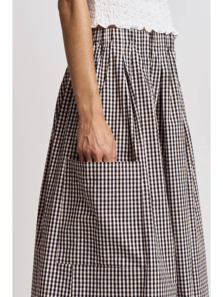 Grade & Gather - Wholesale Skirt - Women's - 50902RG - PLEAT WAIST GIGNHAM SKIRT4