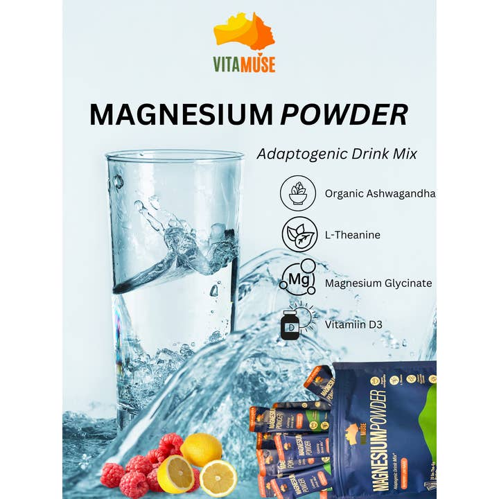 Muse Celtic Minerals LLC - Wholesale Powdered health drink - VITAMUSE Magnesium Powdered Drink Mix – Raspberry Lemonade 1