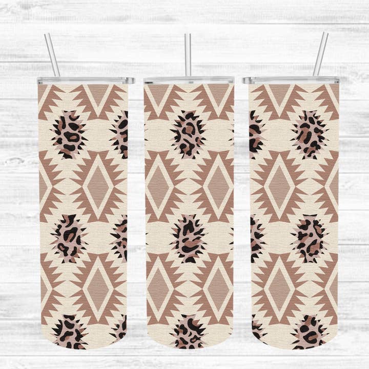 Cheetah Aztec Tumbler for wholesale by Loran And Company