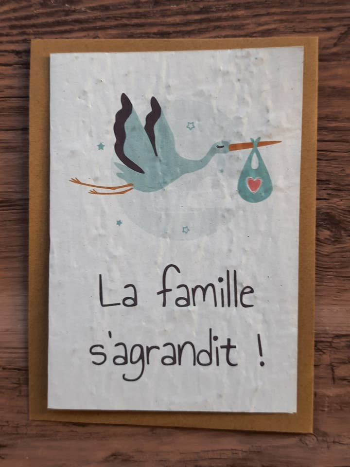 Cartão plantável - A família está crescendo por atacado de Des Mots Qui Fleurissent