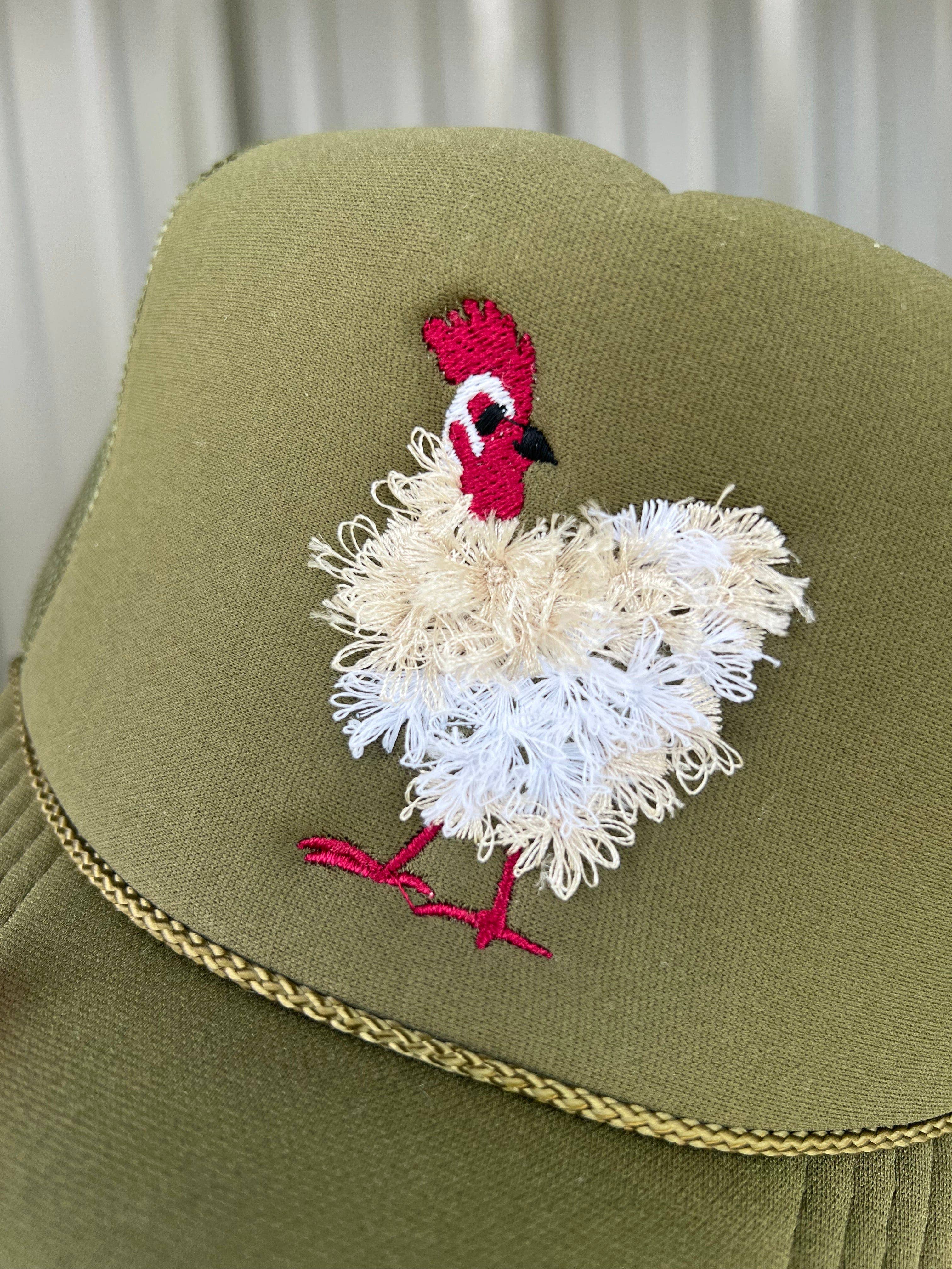 THE LATTIMORE CLAIM - Wholesale Trucker hat – Women’s - Mother Clucker Fluffy Chicken Embroidered Olive Green Otto 3