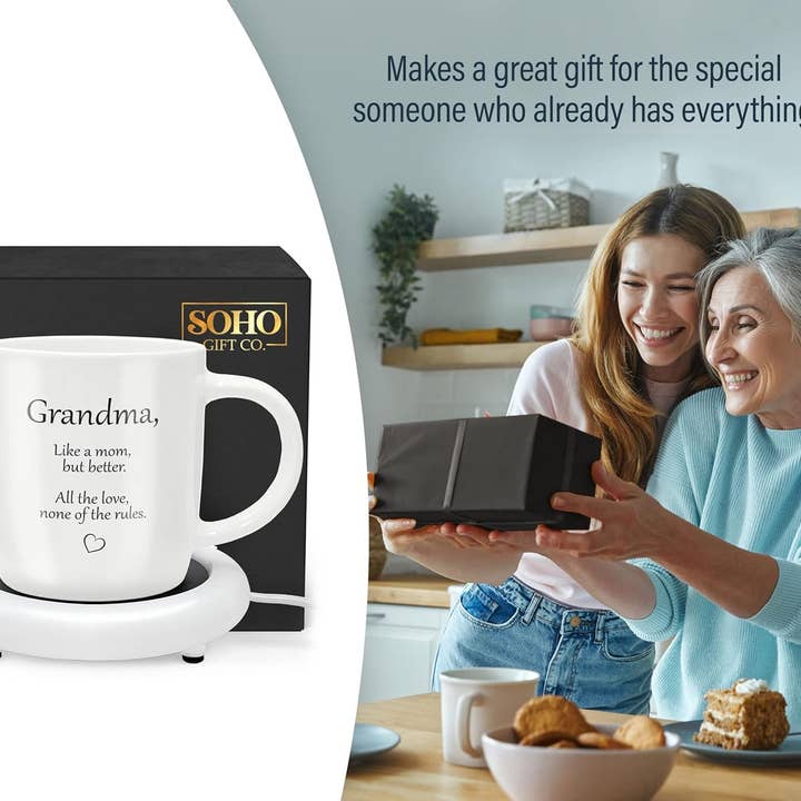 Infinite Basics - Wholesale Coffee Mug - SoHo Funny Gift for Grandma, Coffee Mug with Warmer, Electric Heated Cup for Coffee Lover Gifts for Birthday/Christmas, 12oz (Gift Boxed)4