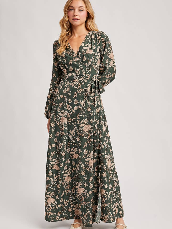 Bluivy - Wholesale Dress - Women's - FLORAL PRINT WRAP MAXI DRESS19