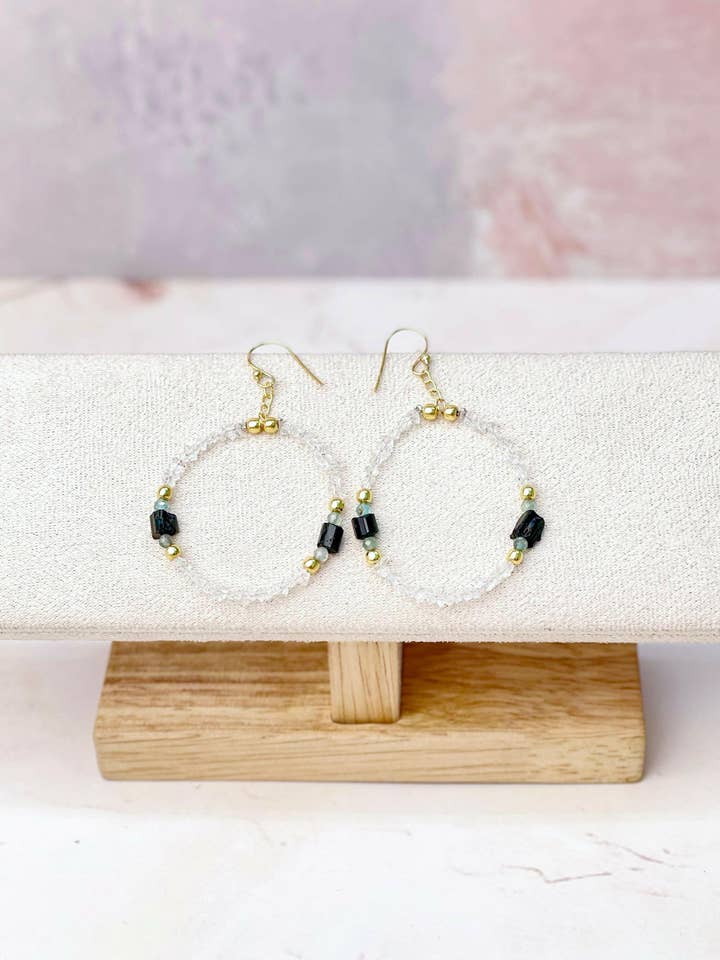 Herkimer Bling Multi Gem Sort Turmalin Øreringe for engroshandel hos Krush Kandy