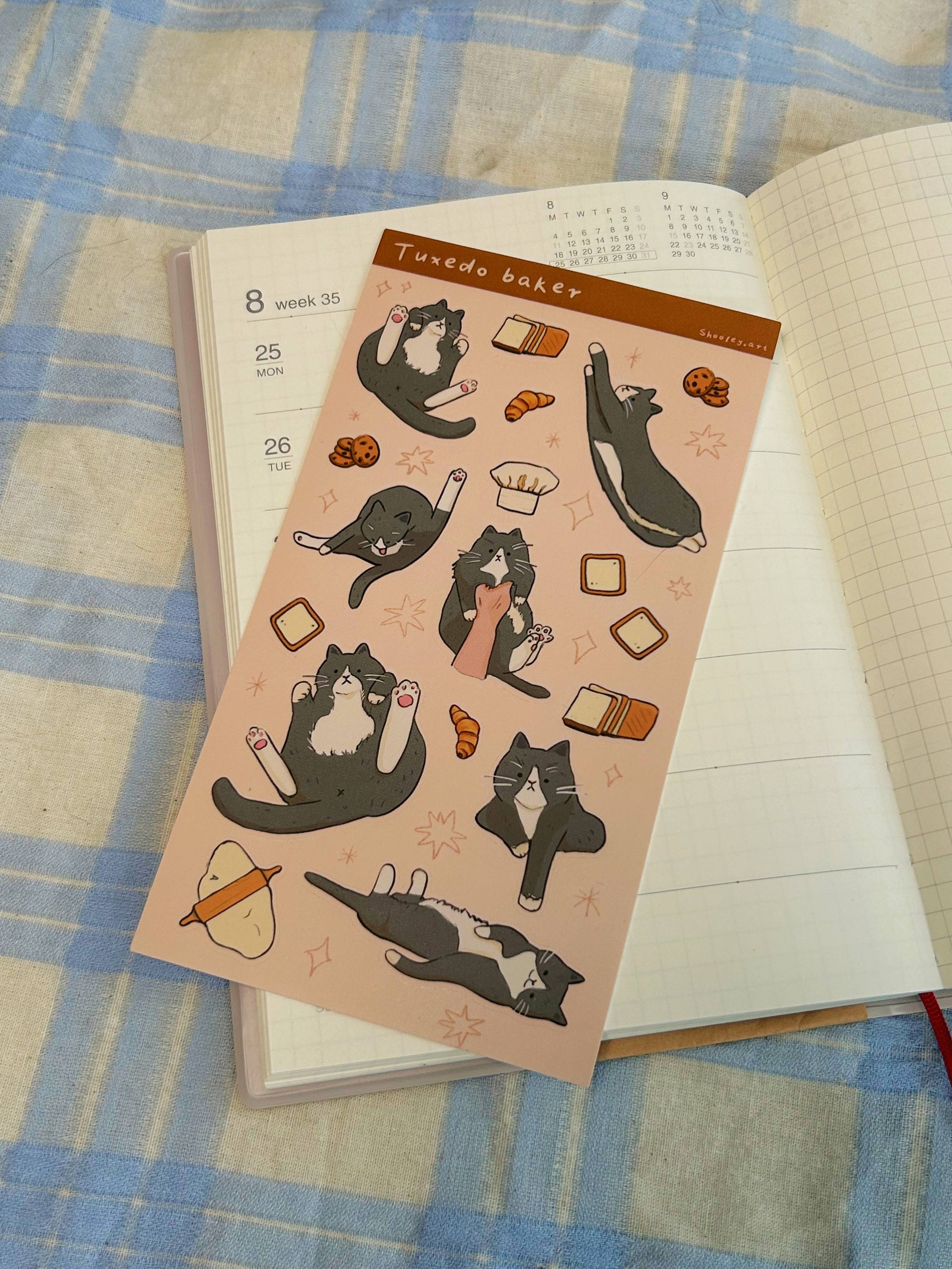 Shooley - Wholesale Sticker - Tuxedo Cat Vinyl Sticker Sheet1