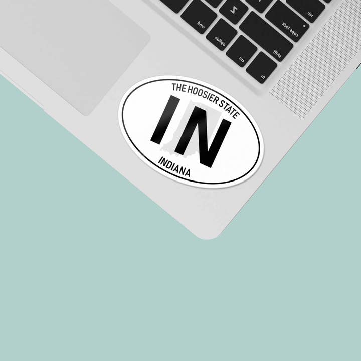 Sentinel Supply - Wholesale Sticker - Indiana White Oval Bumper Sticker3