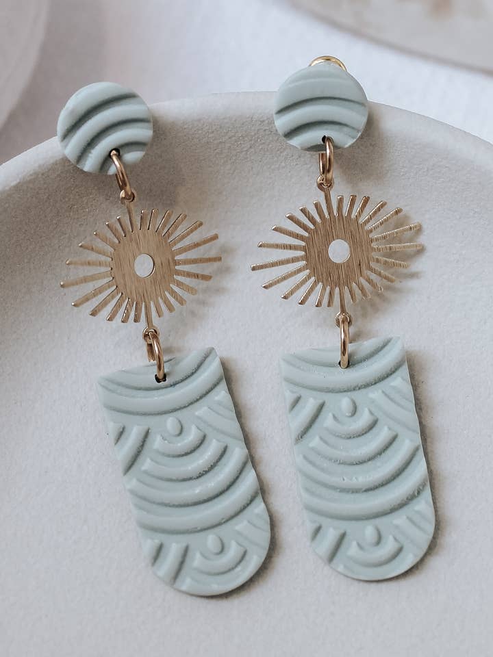 WINTERSUN Handmade Earrings from Polymer Clay & Brass for wholesale by LESVARANDCLAY