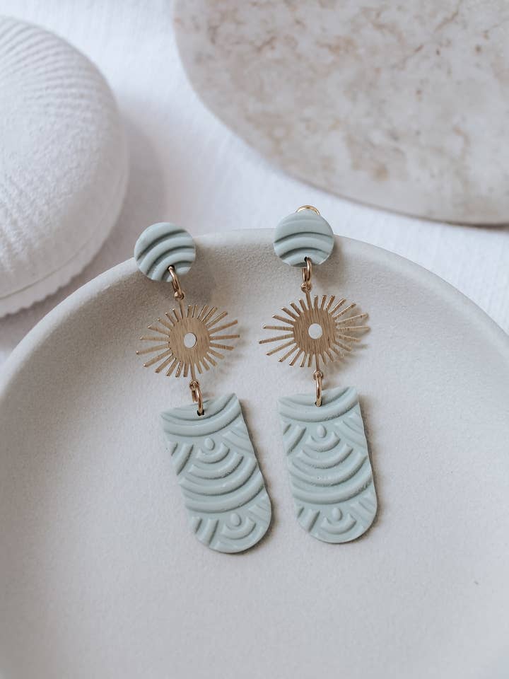 WINTERSUN Handmade Earrings from Polymer Clay & Brass for wholesale by LESVARANDCLAY