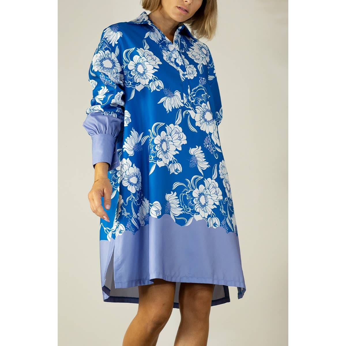 BLU ABITO CHEMISIER STAMPA BOARDER in vendita all'ingrosso su Faire8