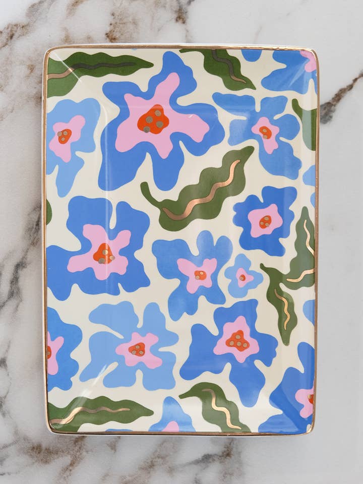 Porcelænssmykkebakke | Trippy Daisies for engroshandel hos Idlewild Co.