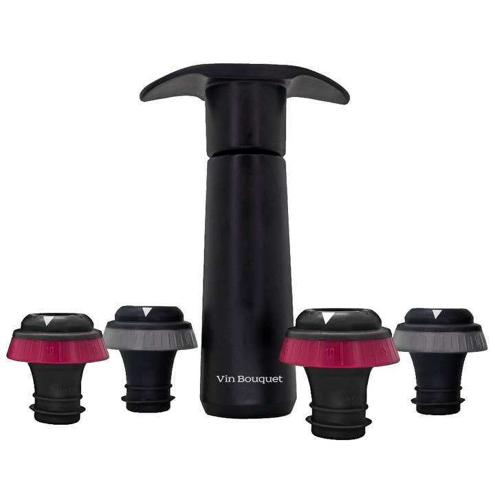 Click! Vacuum pump With 4 caps Black for wholesale by Vin Bouquet (Find It Import & Export Sl)