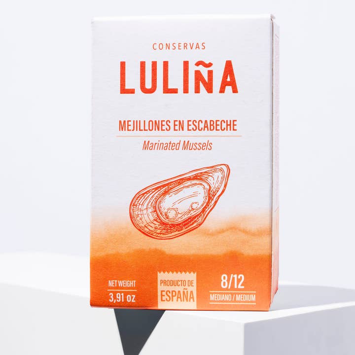 Conservas Luliña - Venta al por mayor Pescados/mariscos - MEJILLONES EN ESCABECHE 8/12 PIEZAS MEDIANOS