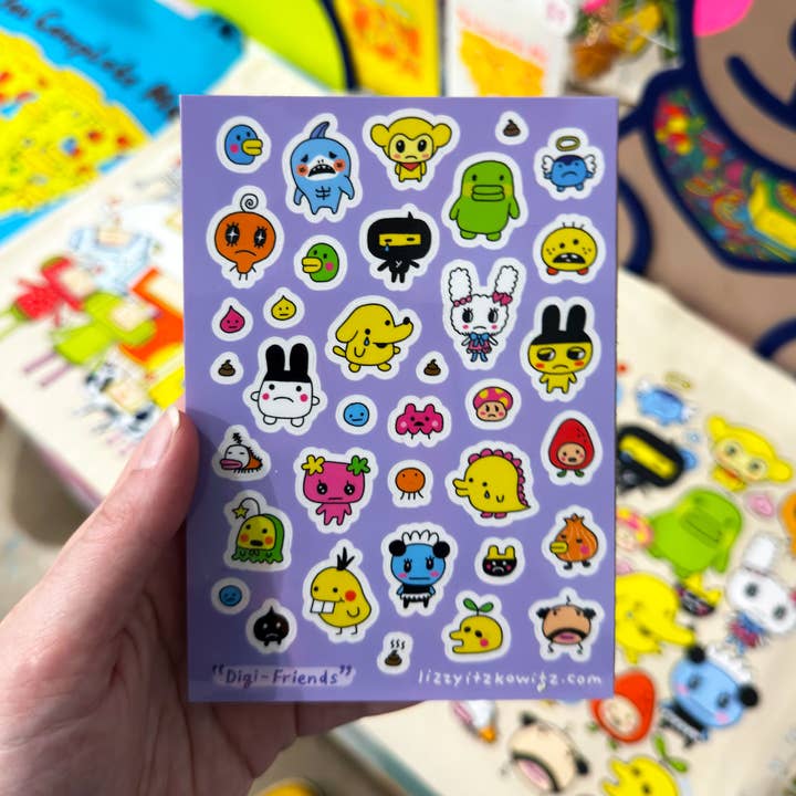 Lizzy Itzkowitz - Wholesale Sticker - Digi-Pets Tamagotchi Clear Vinyl Sticker Sheet1
