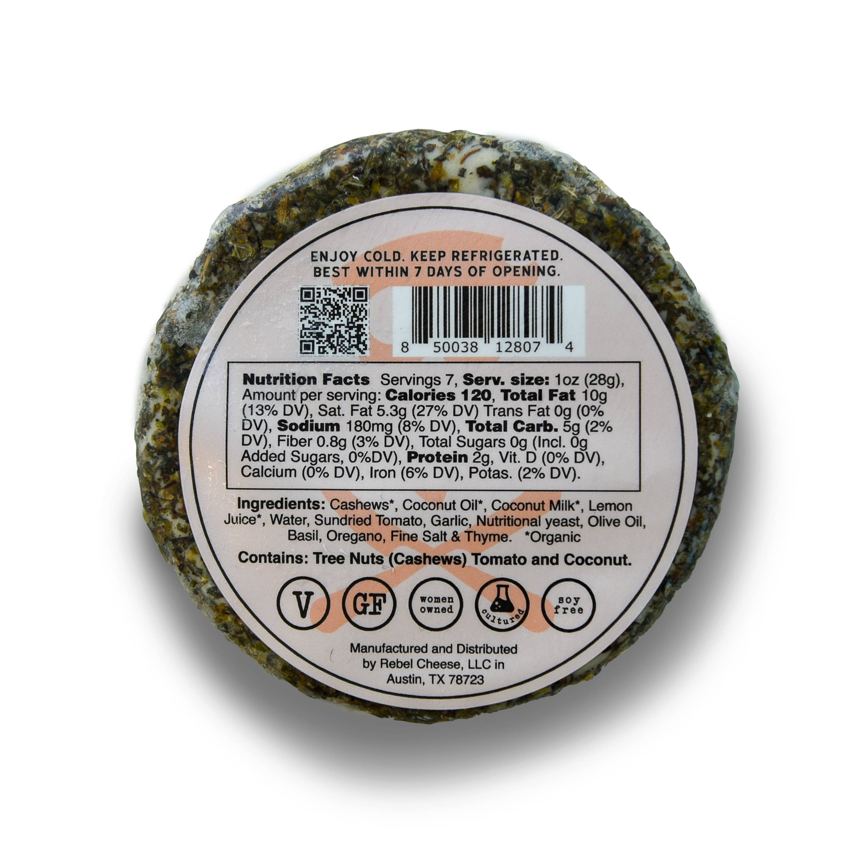 Rebel Cheese - Wholesale Cheese - Tomato Herb Fromage Plant Based - 7 oz3
