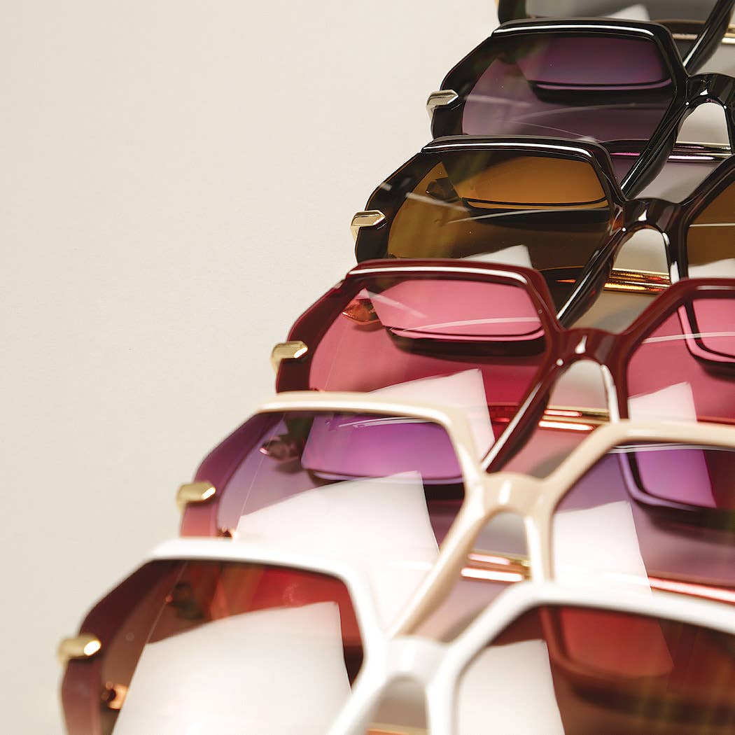  ASSORTED Women's Hexagonal Gold Leg Sunglasses for wholesale on Faire3