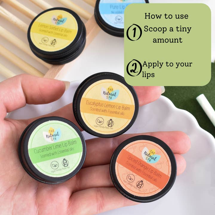 The Natural Spa Cosmetics - Wholesale Lip Balm - Cucumber Lime All Natural Lip Balm Vegan Stocking Filler4