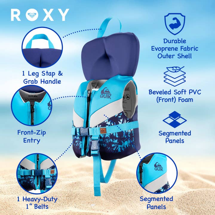 Sixale - Wholesale Life Jackets - Kids & Baby - QUIKSILVER CGA Life Vest for Infant under 33 lbs, Boating, Fishing & Kayaking3