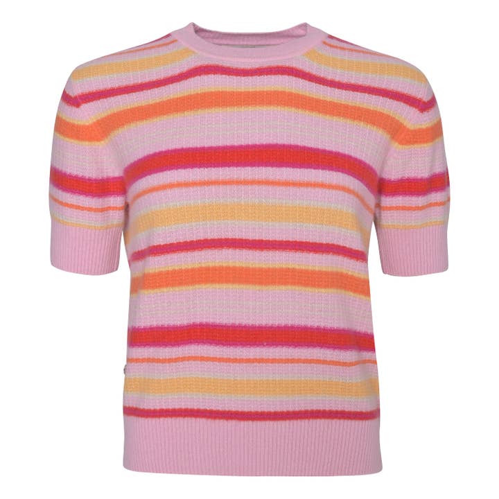 Kashmirtröja Nellie-cs Ränder i Hallon för wholesale av cute stuff GmbH