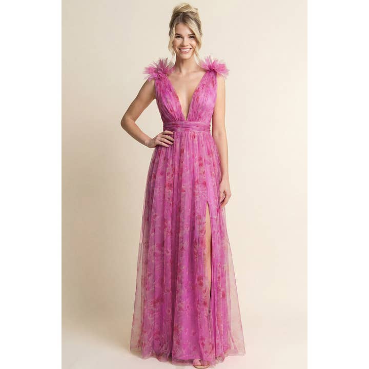 TULLE BLOMTRYCK KLÄNNING för wholesale av Maniju