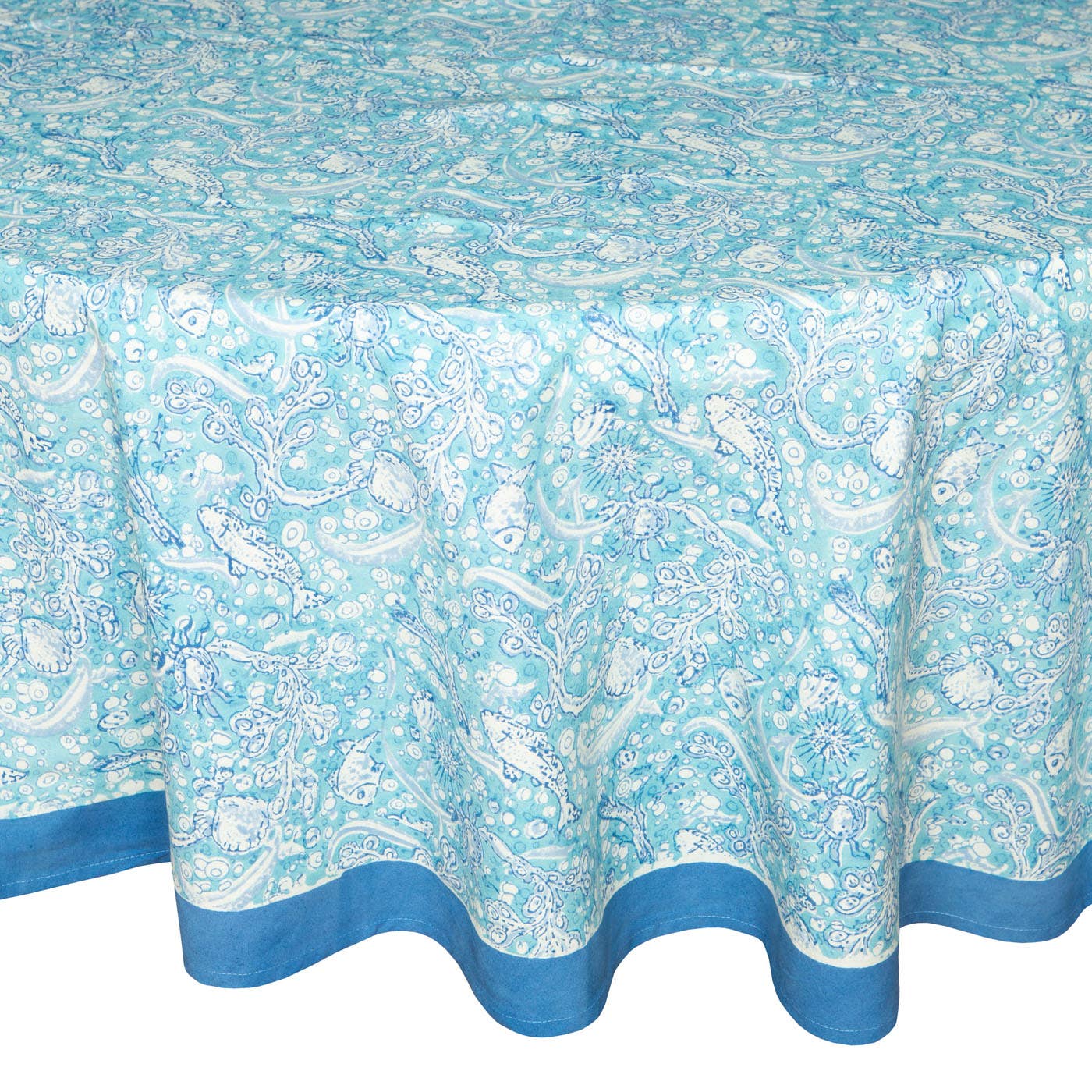 Couleur Nature - Wholesale Tablecloth - La Mer Aqua | French Tablecloths1