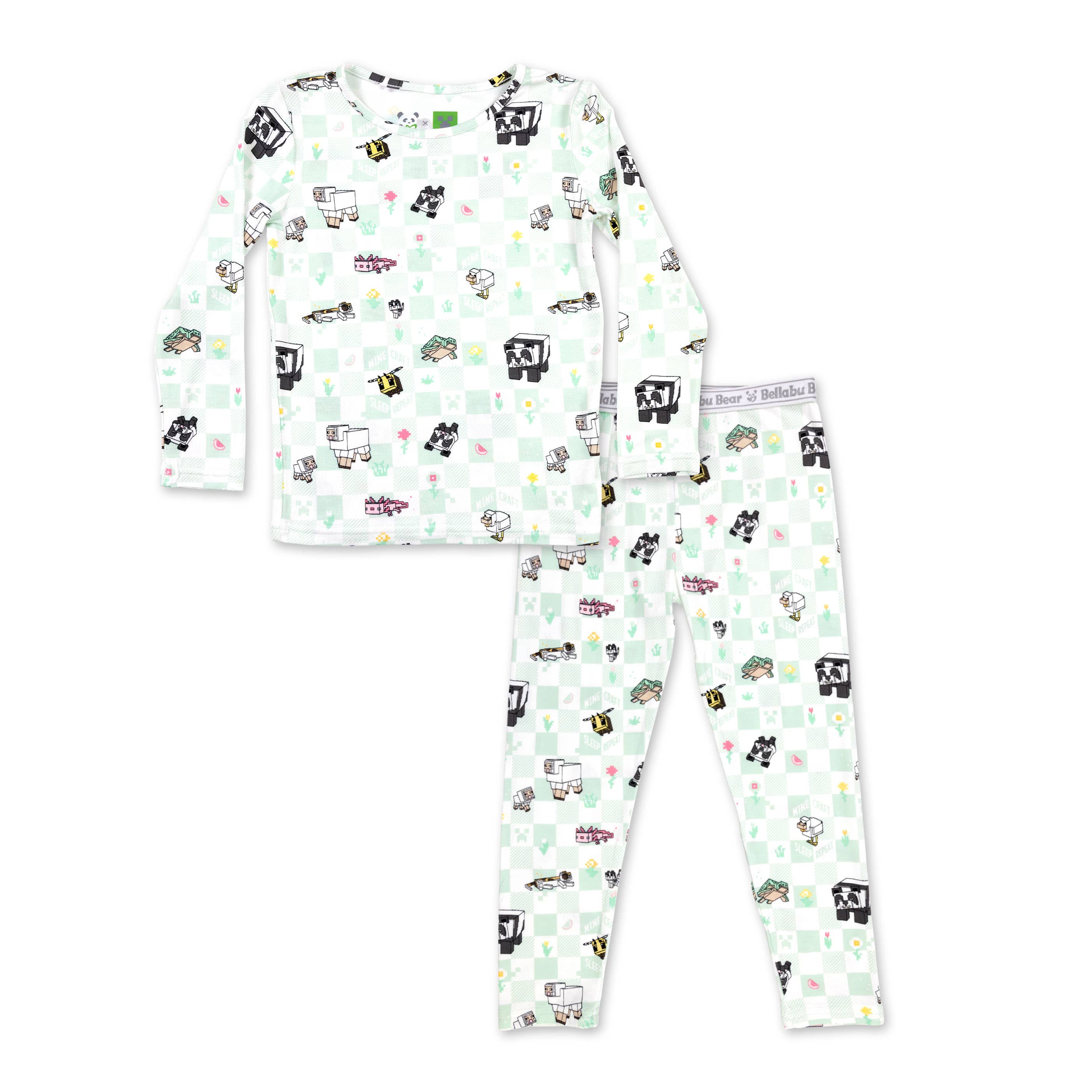 Bellabu Bear - Wholesale Sleepwear Set - Kids - Minecraft Sleep Repeat Bamboo Kids Pajamas0