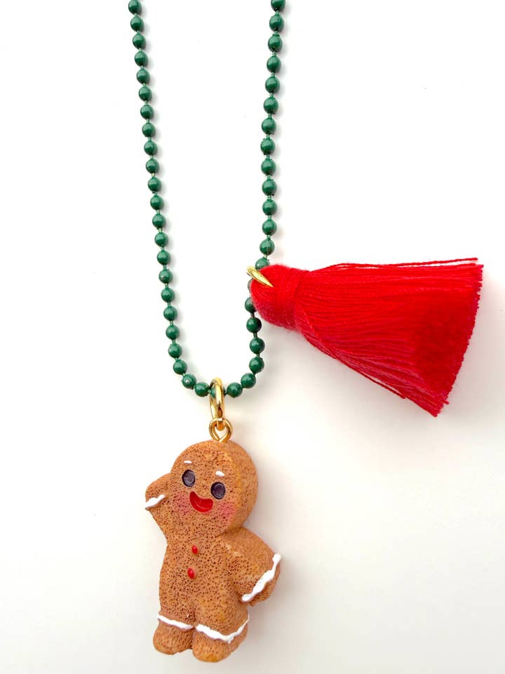 HOLIDAY GINGERBREAD NECKLACE for wholesale by Gunner & Lux