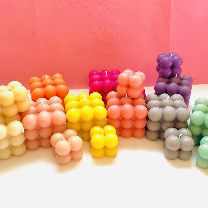 Maple + Love - Wholesale Novelty Candle - Colourful Bubble Beeswax Candle1