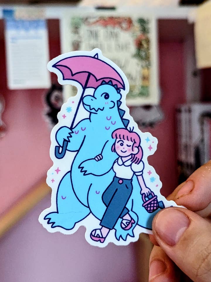 Romantic Kaiju Stroll Sticker for wholesale by beanpolice