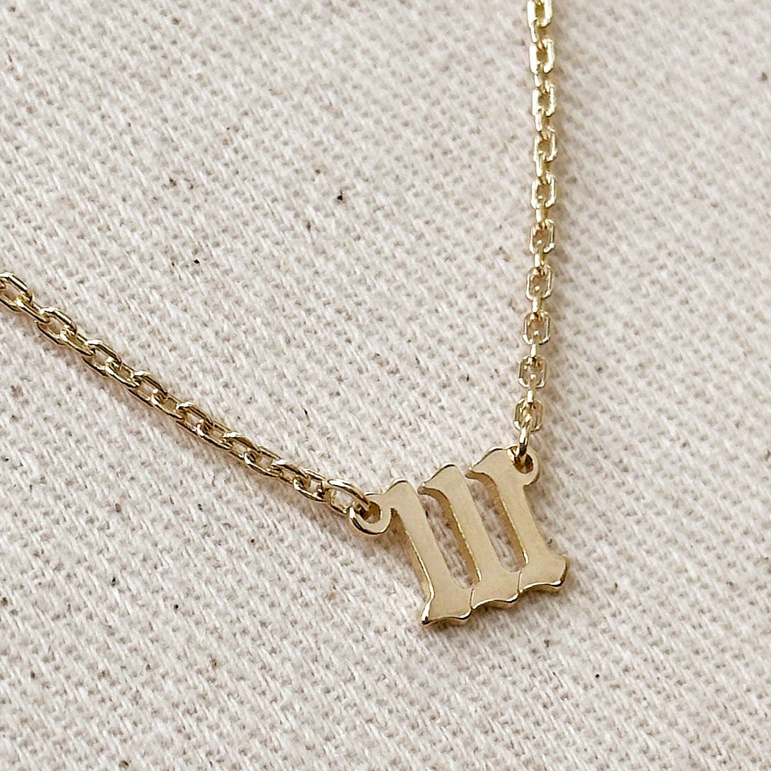 GoldFi - Wholesale Pendant/Charm Necklace - 18k Gold Filled Angel Number Necklace0