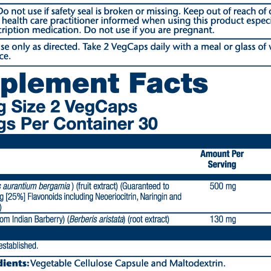 Solaray - Wholesale Oral Supplement/Vitamin - Bergamot Extract 500mg1