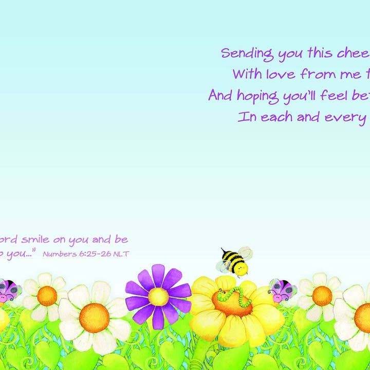 Legacy - Wholesale Get Well Card - Caterpillar and Bee - Faith Get Well Card1