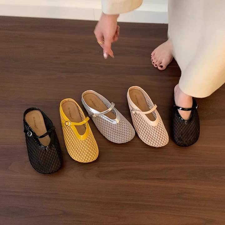 ACCITY - Wholesale Flats/Loafers - Women's - Fisherman Mesh Mules Closed Toe Flat Sandals_CWSHF01564