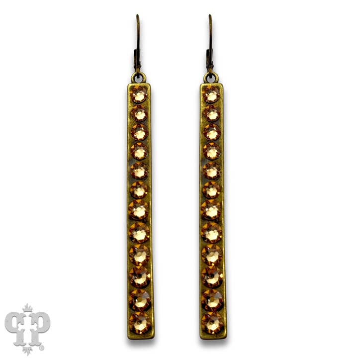 Pink Panache Brands - Wholesale Dangle Earrings - Sleek bar earring with Austrian crystals4