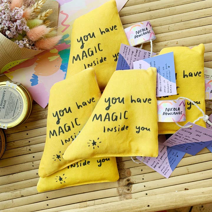 Nicola Rowlands - Wholesale Stress Relief Ball/Dough - Sensory palm bag: yellow handmade lavender bag3