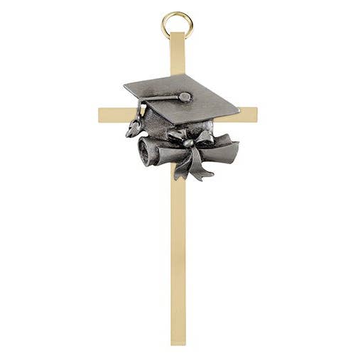 4.25" Brass Cross Grad-4 Pc for wholesale by Christian Brands Catholic